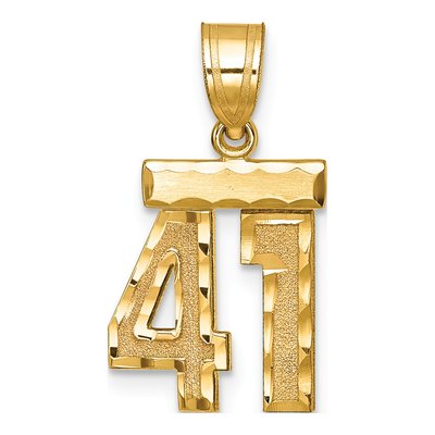 14K Yellow Gold Number 41 Charm