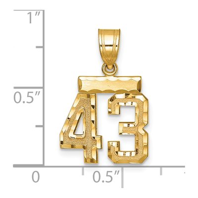 14K Yellow Gold Number 43 Charm – view 2
