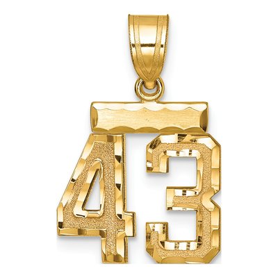 14K Yellow Gold Number 43 Charm