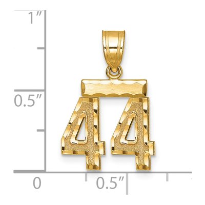14K Yellow Gold Number 44 Charm – view 3