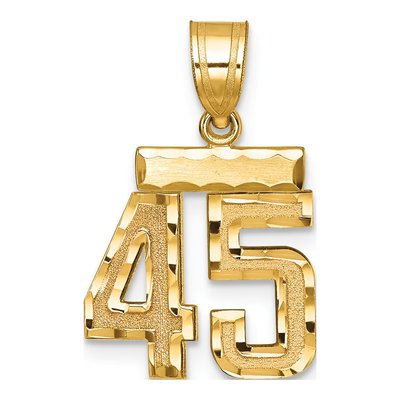 14K Yellow Gold Number 45 Charm