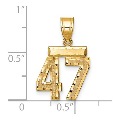 14K Yellow Gold Number 47 Charm – view 2
