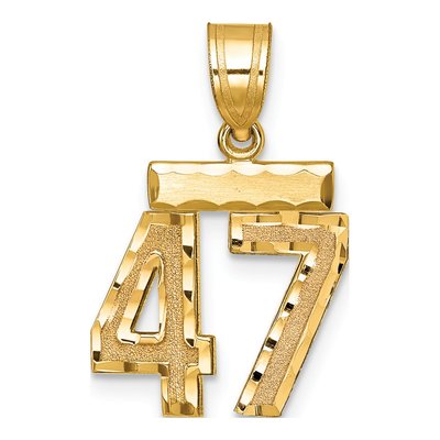 14K Yellow Gold Number 47 Charm