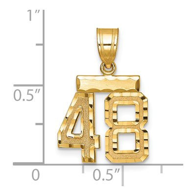 14K Yellow Gold Number 48 Charm – view 2