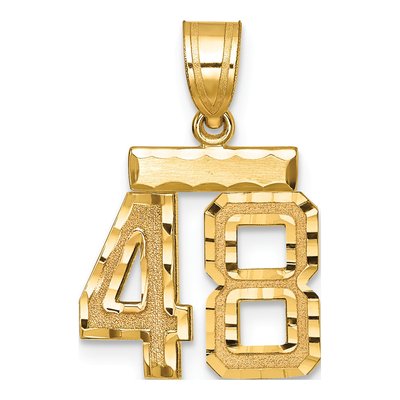14K Yellow Gold Number 48 Charm