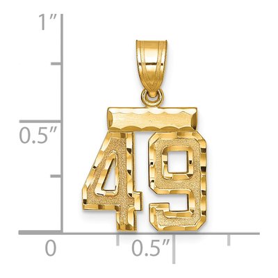 14K Yellow Gold Small Number 49 Pendant – view 2