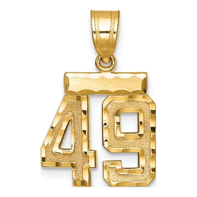 14K Yellow Gold Small Number 49 Pendant