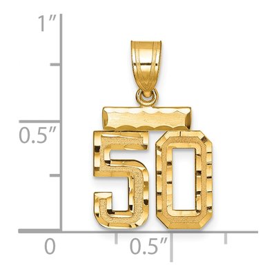14K Yellow Gold Number 50 Charm – view 2