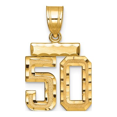 14K Yellow Gold Number 50 Charm