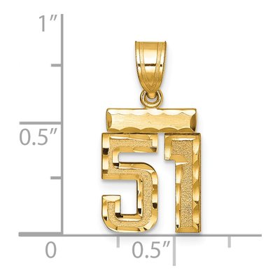 14K Yellow Gold Small Number 51 Charm – view 2