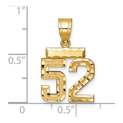 14K Yellow Gold Number 52 Charm – view 2