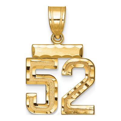 14K Yellow Gold Number 52 Charm
