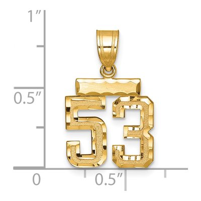 14K Yellow Gold Small Number 53 Charm – view 2