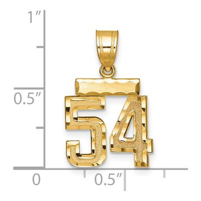 14K Yellow Gold Number 54 Charm – view 2