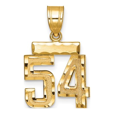 14K Yellow Gold Number 54 Charm