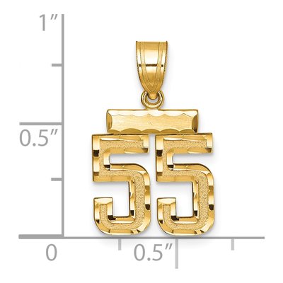 14K Yellow Gold Number 55 Charm | Small Brushed – view 2