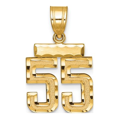 14K Yellow Gold Number 55 Charm