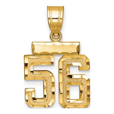 14K Yellow Gold Number 56 Charm