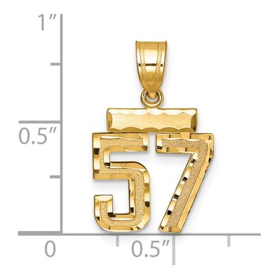14K Yellow Gold Number 57 Charm – view 2