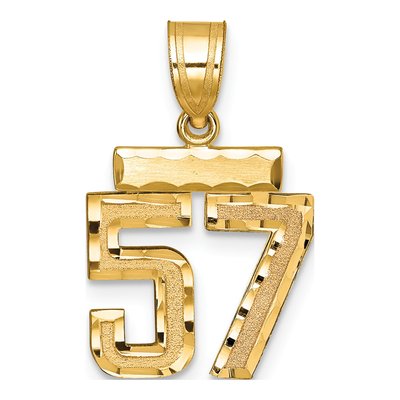 14K Yellow Gold Number 57 Charm