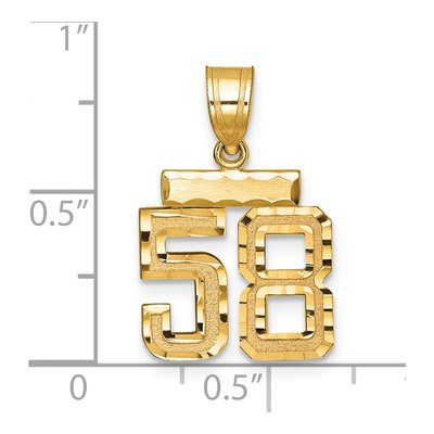 14K Yellow Gold Small Number 58 Pendant – view 2