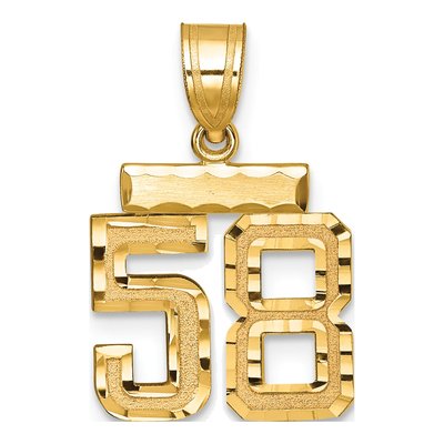 14K Yellow Gold Small Number 58 Pendant