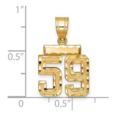 14K Yellow Gold Number 59 Charm – view 2