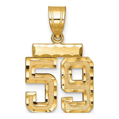 14K Yellow Gold Number 59 Charm