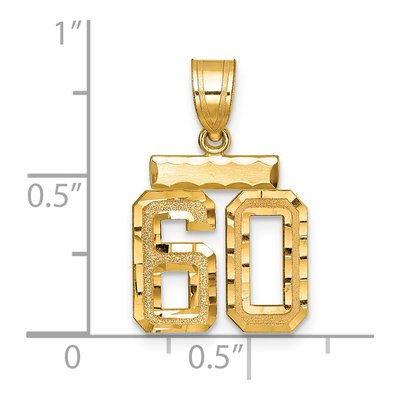 14K Yellow Gold Number 60 Charm – view 2