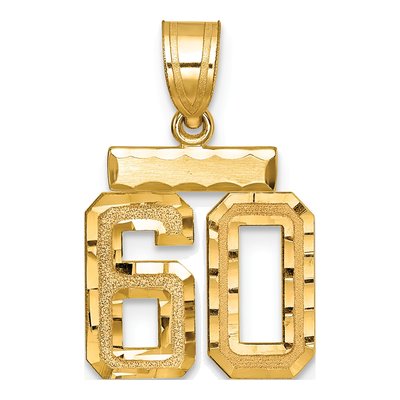 14K Yellow Gold Number 60 Charm