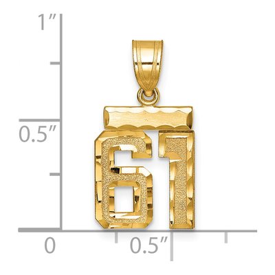 14K Yellow Gold Number 61 Charm – view 2