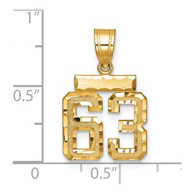 14K Yellow Gold Number 63 Charm – view 2