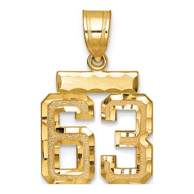 14K Yellow Gold Number 63 Charm