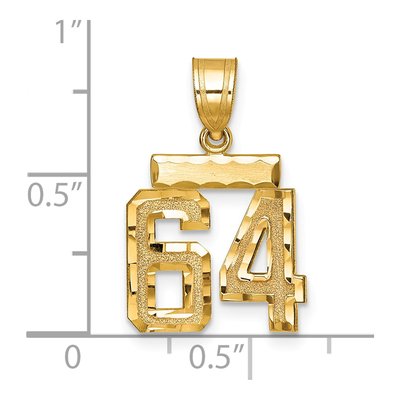14K Yellow Gold Number 64 Charm – view 2