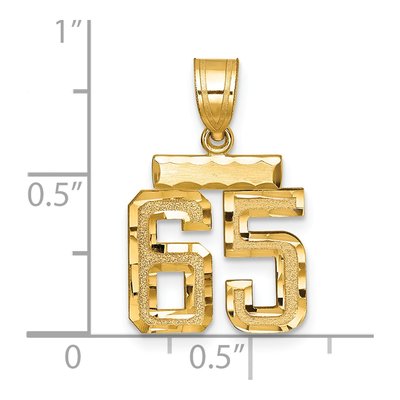 14K Yellow Gold Number 65 Charm – view 2