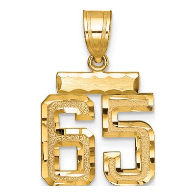 14K Yellow Gold Number 65 Charm