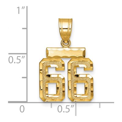 14K Yellow Gold Number 66 Charm – view 2