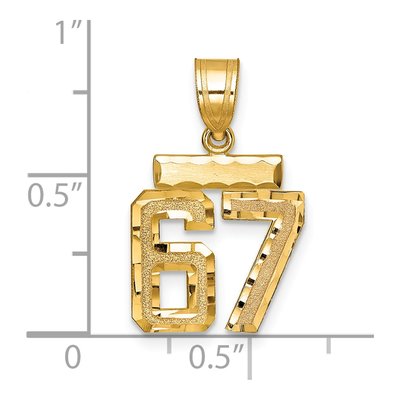 14K Yellow Gold Number 67 Charm – view 2