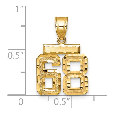 14K Yellow Gold Number 68 Charm – view 2