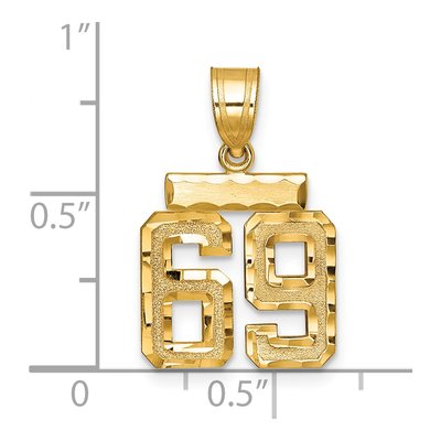 14K Yellow Gold Small Number 69 Charm – view 2
