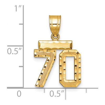 14K Yellow Gold Number 70 Charm – view 3