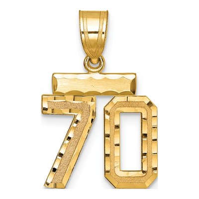 14K Yellow Gold Number 70 Charm