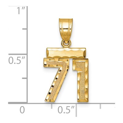 14K Yellow Gold Number 71 Pendant – view 2
