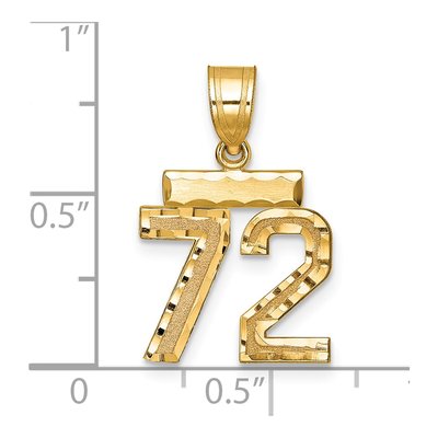 14K Yellow Gold Number 72 Charm – view 2