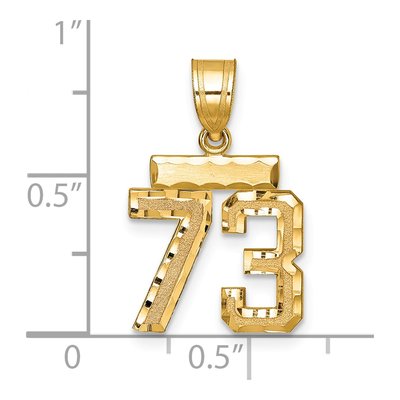 14K Yellow Gold Number 73 Charm – view 3
