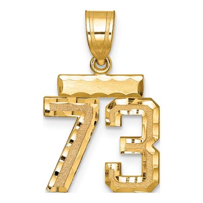 14K Yellow Gold Number 73 Charm