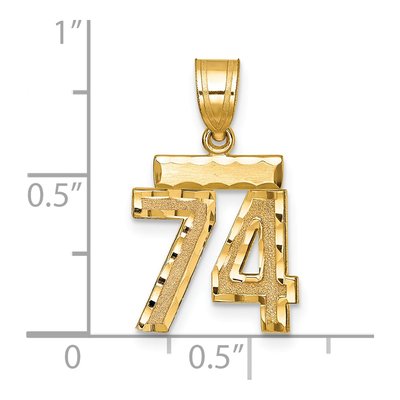 14K Yellow Gold Number 74 Charm – view 2