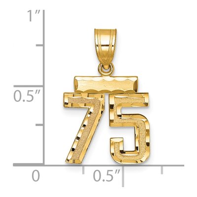 14K Yellow Gold Number 75 Charm – view 2