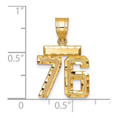 14K Yellow Gold Small Number 76 Pendant – view 2