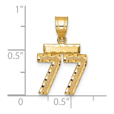 14K Yellow Gold Number 77 Charm – view 2
